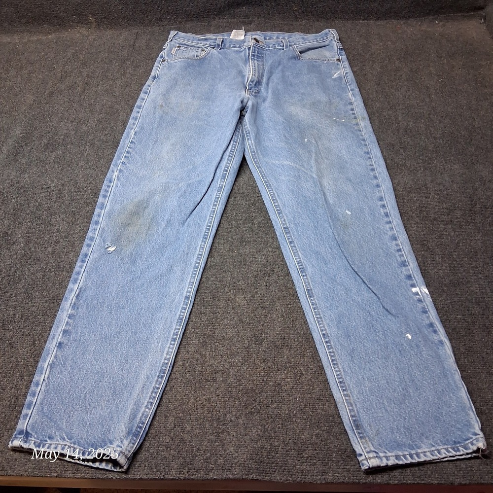 * Carhartt Jeans Men 38x34 Relaxed Fit Tapered Leg B17 DST Stone‎ Wash Pants